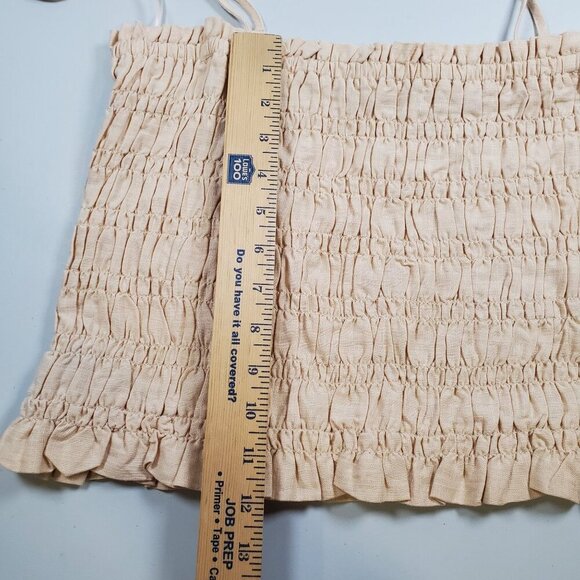 Wildfox Louisa Smocked Top Women Size XL NWT Square Neckline Straps Shoulder Tie - Picture 9 of 12